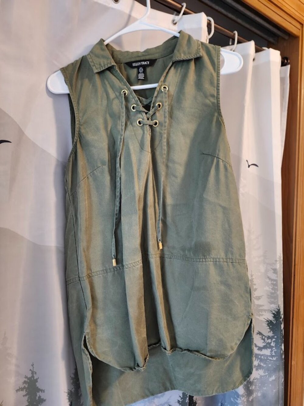 Ellen Tracy Olive Green SleevelessTop